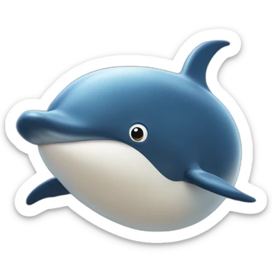 Dauphin qui fait un bisous à une baleine sticker