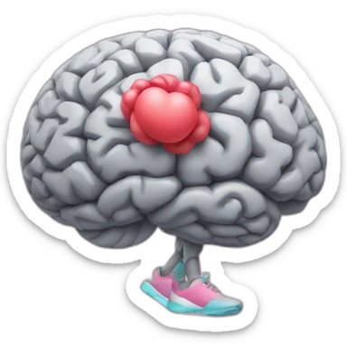 brain in a workout sticker