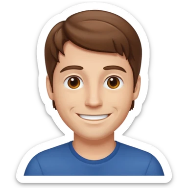 hazme un senor blanco  con pelo cafe  sticker