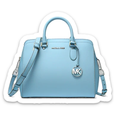Realistic silver and sky blue color Michael Kors satchel purse.  sticker
