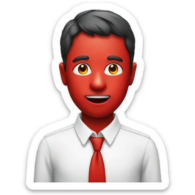 Emoji with a red liquid on the face sticker