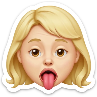 Original emoji sticking tongue with a scrunched nose in a sweetly mocking way sticker