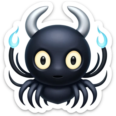 Hollow Knight character with glowing eyes sticker