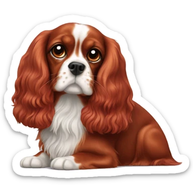 Ruby coloured cavalier King Charles  sticker