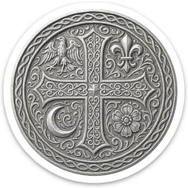 I need you to help me recreate these coing exactly as it is but just make it silver make the coin silver with transparent background please! sticker