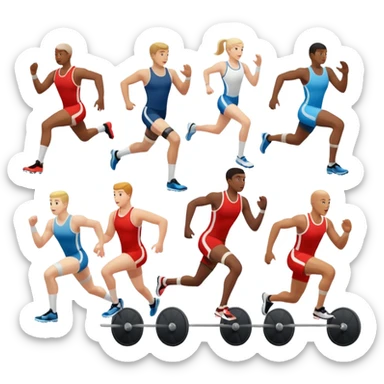 des athletes HANDICPÉS avec des protheses de jambes qui font du handisport sticker