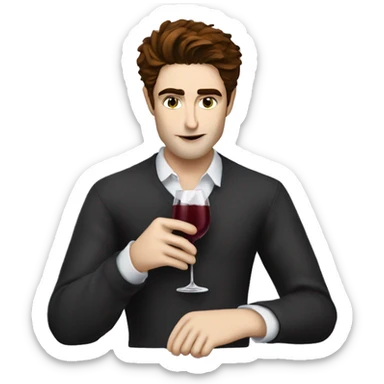 edward cullen drinking wine sticker
