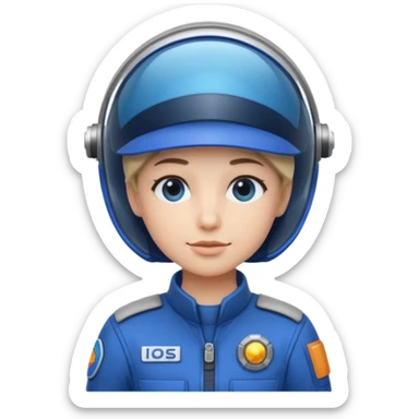 Blue-visor space mechanic sticker