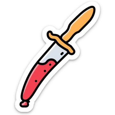 knife with blood sticker