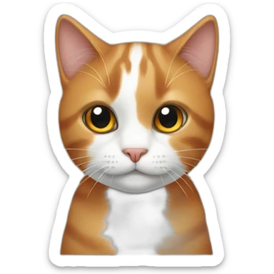 white,black and ginger cat sticker
