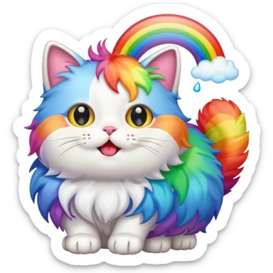 Cat farting rainbows sticker