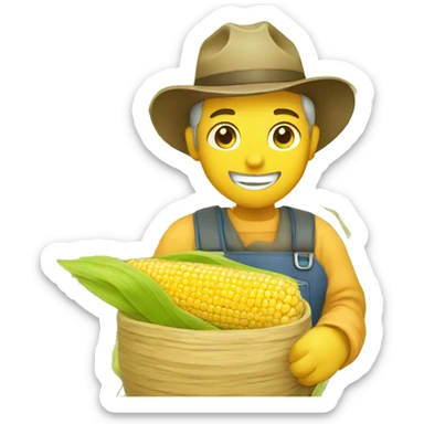 A farmer harvesting corn sticker