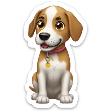 Perro saltando  sticker