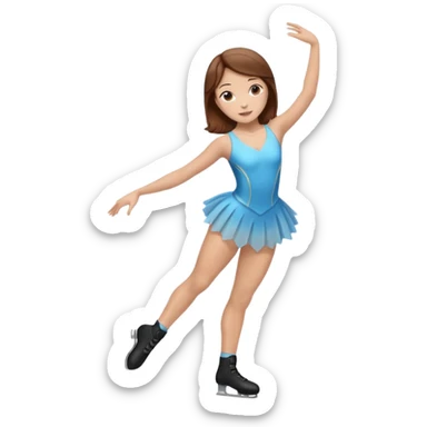 Make a female figure skater with brown hair sticker
