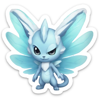 a anthro chibi-style fairy-type-ice-type Fakémon-hybrid full body sticker