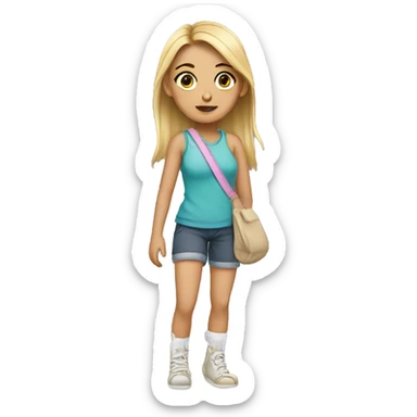 Girl with broken foot and cast sticker