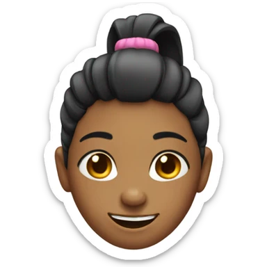 Girl winking with pony tail  sticker