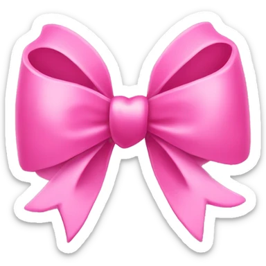 pink  bow whit heart sticker