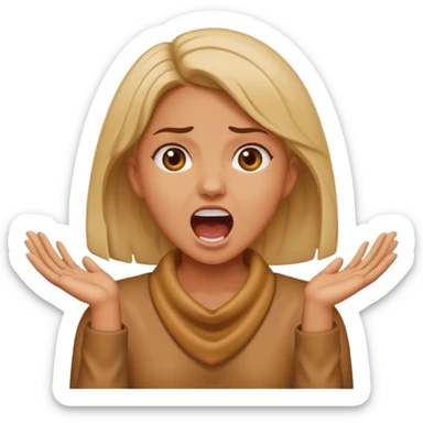 girl with her hands around her neck screaming sticker