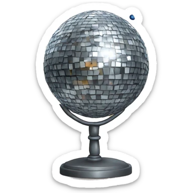 discoball with flying music notes sticker