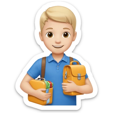 child with lunchbox sticker