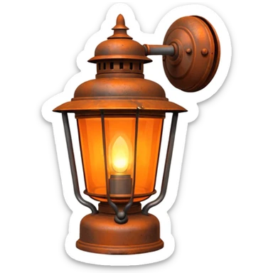 Iron Lamp + orange beam, Street Lantern. sticker