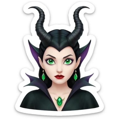 Maleficent villain with horns sticker