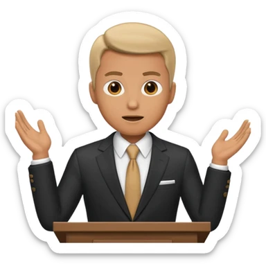  a man gives a speech  sticker