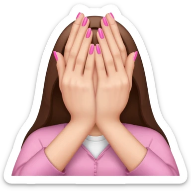 brown prayer hands with pink nails  sticker