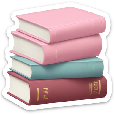 Pastel pink stack of books sticker