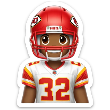 travis kelve in chiefs football jersey sticker