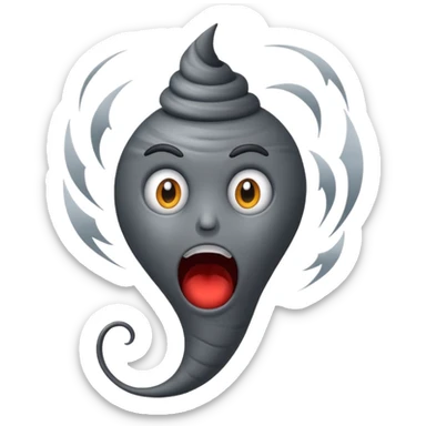 tornado with feary expression  sticker