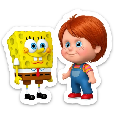 Chucky meets spongebob sticker
