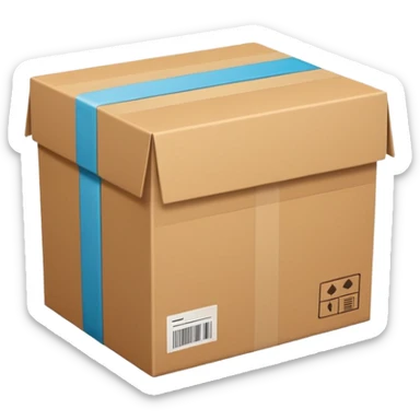 Minimal line-art icon of a shipping box, simple modern style, clean outlines, slightly 3D, no background, transparent, represents “reselling / e-commerce / flipping items” sticker