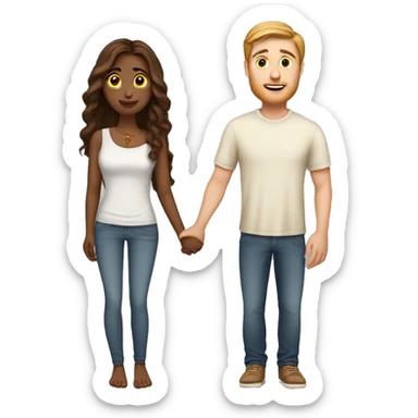 White guy with brown hair and indian girlfriend sticker