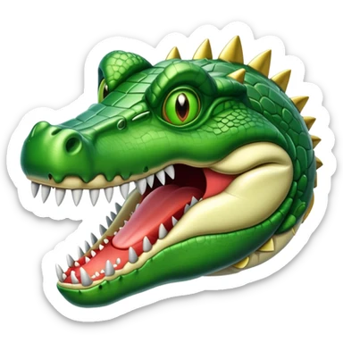 haz un emoji que sea de un avión de guerra pero que su cabeza sea la de un cocodrilo  sticker