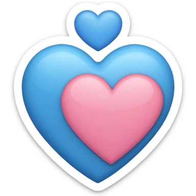Corazón con colores azul & rosado combinado  sticker