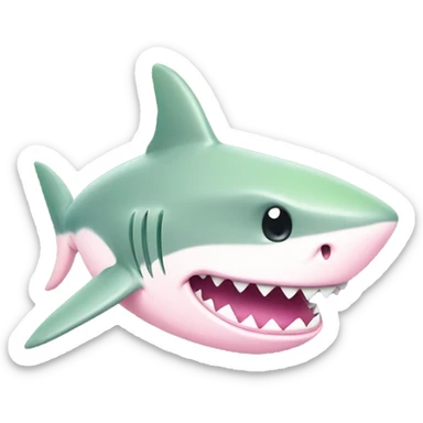 Shark colored pastel pink and green sticker
