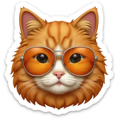 Cat with sunglasses sticker