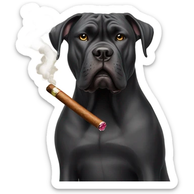 A Cane Corso smoking a cigar. sticker