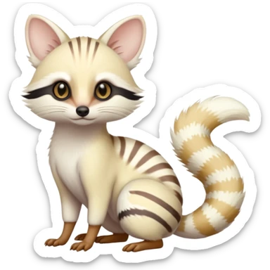 White albino pastel Genet-Numbat-Cacomistl-Tanuki-fusion-hybrid (full body) sticker