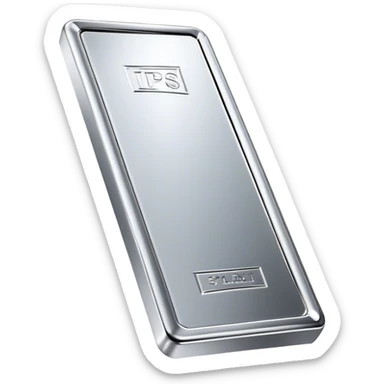 Cinematic Realistic Silver Bar, Cool and gleaming, with smooth, polished silver surfaces reflecting the light in soft, pristine highlights. The elegant shine of the metal exudes sophistication and timeless class. Soft glowing outline, capturing the essence of refined luxury and understated elegance in polished silver. sticker