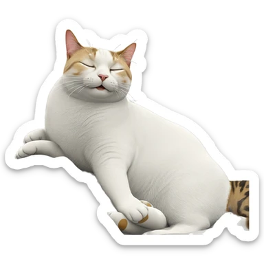 sleeping cat on a pillow sticker
