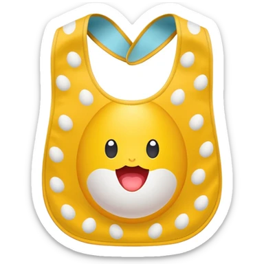 Yellow bib with egg pattern sticker