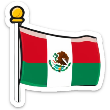 Mexican flag with confetti sticker