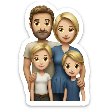 photorealistic european family sticker