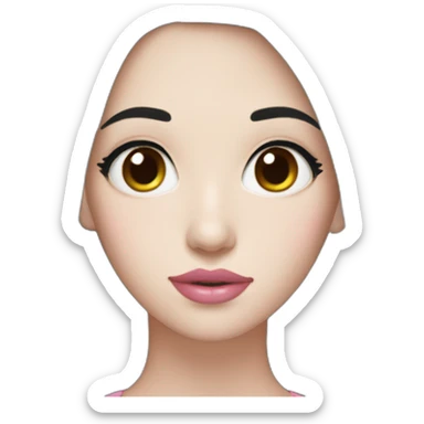 Beautiful woman,Black hair,long hair,White skin,oval face,big eyes,Blackeyes,Pink lips,Chinese sticker