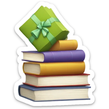 stack of books with a being bow sticker