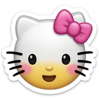 hello kitty with black straight hair sticker