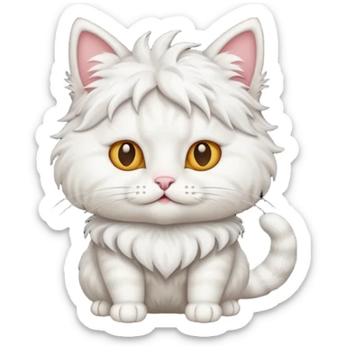 white cat with funny costume sticker